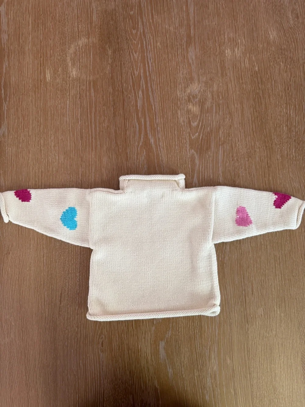 Kids Cream Heart Knit Sweater